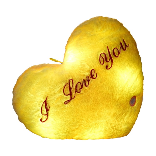 Luminous Heart Shaped Pillow 13.8 Inch for Valentines Day, Romantic Gift for Wife Girlfriend Husband