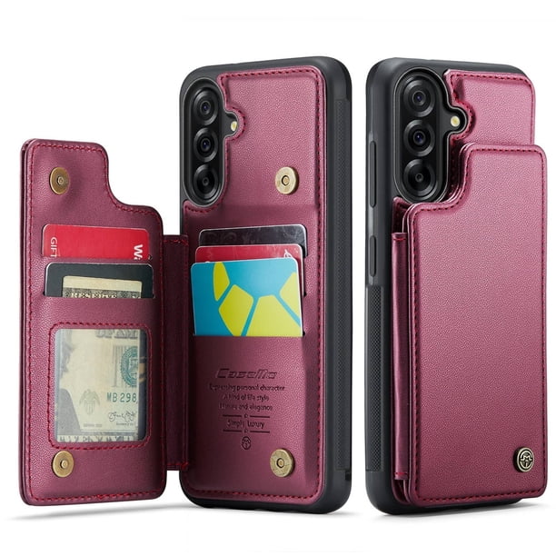 Funda para Samsung Galaxy A56 5G con tarjetero, tipo cartera para hombre y mujer con bloqueo RFID, de cuero resistente, con soporte y cierre magnético, a prueba de golpes para Samsung Galaxy A56