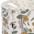 thumbnail image 5 of Sea Team 19.7 x 15.7 Inches Large Sized Folding Cylindric Canvas Fabric Laundry Hamper Storage Basket with Floral Pattern, Green & Yellow, 5 of 7