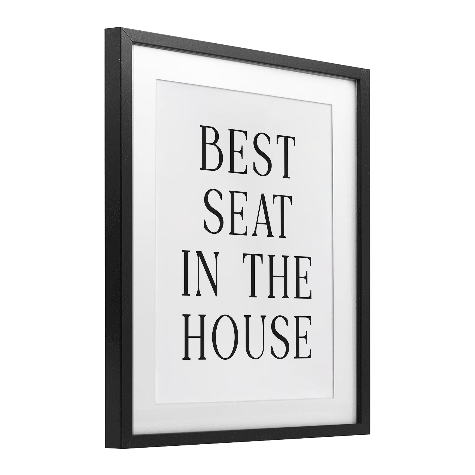 Stupell Industries Best Seat Bathroom Toilet Black Framed Print Under Glass, design by Lettered and Lined