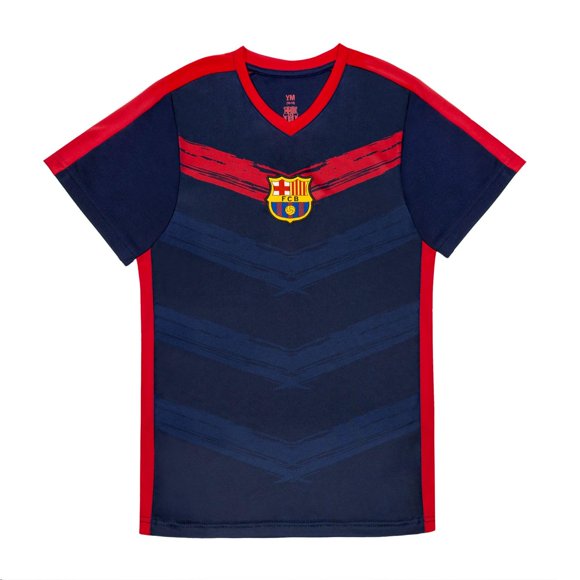 Icon Sports Compatible with FC Barcelona Officially Licensed Soccer Poly Shirt Youth Jersey -01 YM Blue
