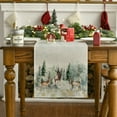 thumbnail image 3 of Smile Watercolor Deer Trees Snowflakes Winter Table Runner 13 x 72 Inch, 3 of 8