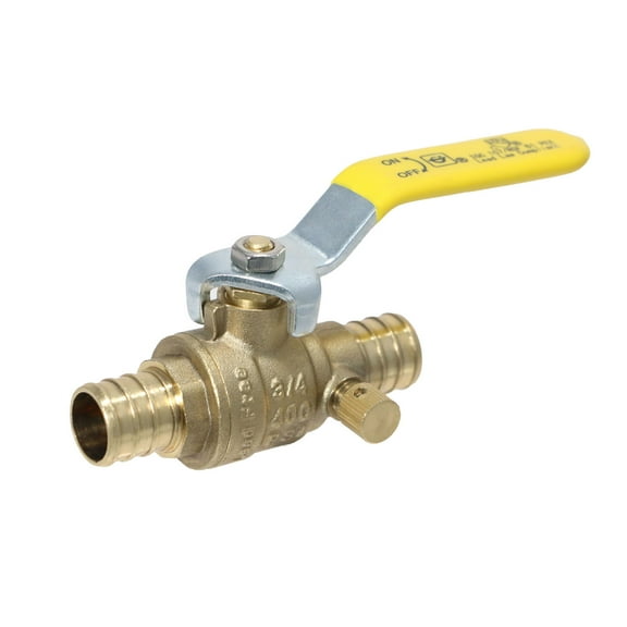 1 Pcs XFITTING Barb Crimp Pex 3/4 Inch Ball Valve With Drain, 24-3-7=1XX