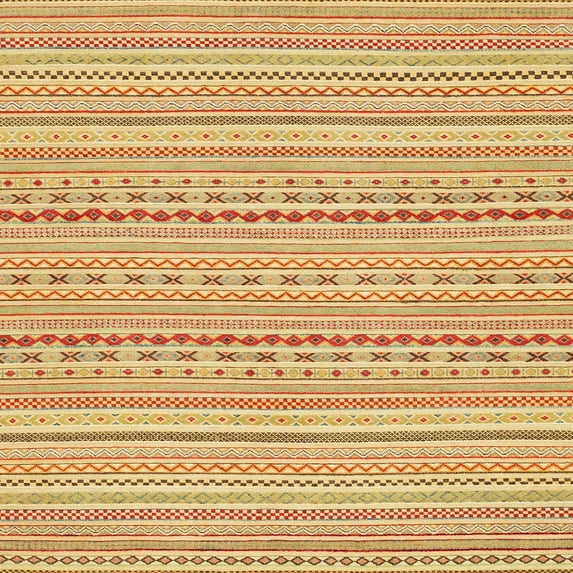 Ahgly Company Indoor Square Abstract Chrome Gold Yellow Abstract Area Rugs, 5' Square