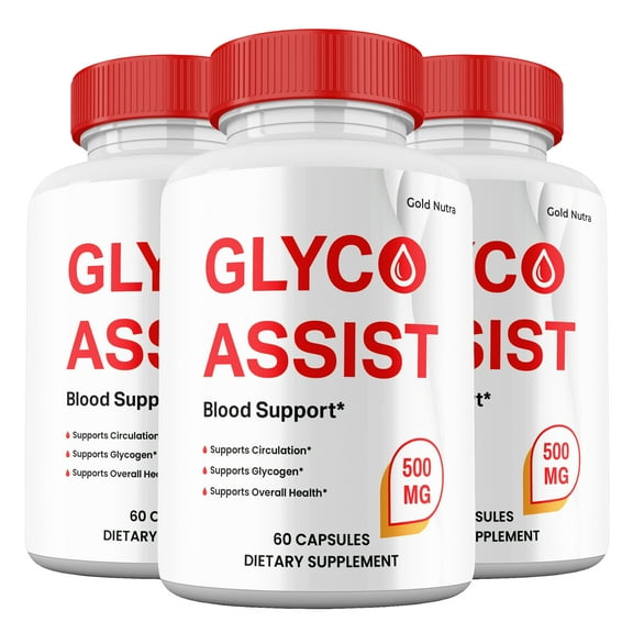 Glyco Assist Capsules, Glycogen Supplement, Maximum Strength Blood Support Pills All Natural, 30 Day Supply (3 pack)