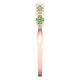 thumbnail image 4 of 0.1 ct Brilliant Round Cut Simulated Green Diamond 18K Rose Gold Stackable Band SZ 3.75, 4 of 6