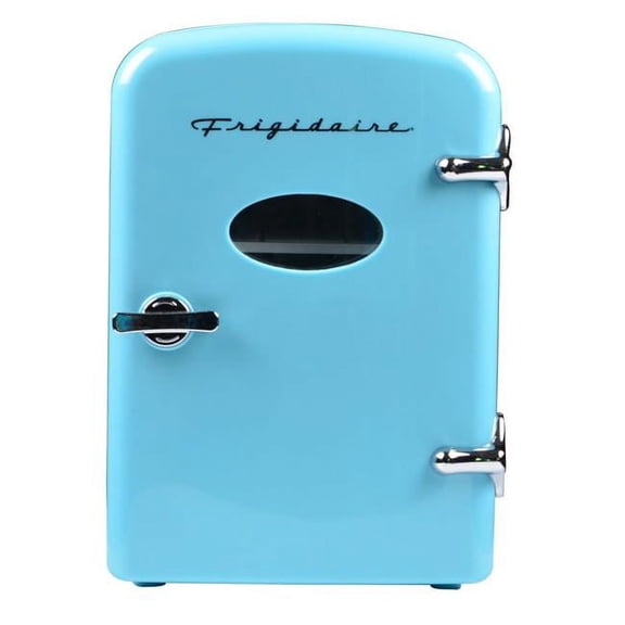 6-Can Retro Mini Beverage Refrigerator, Blue