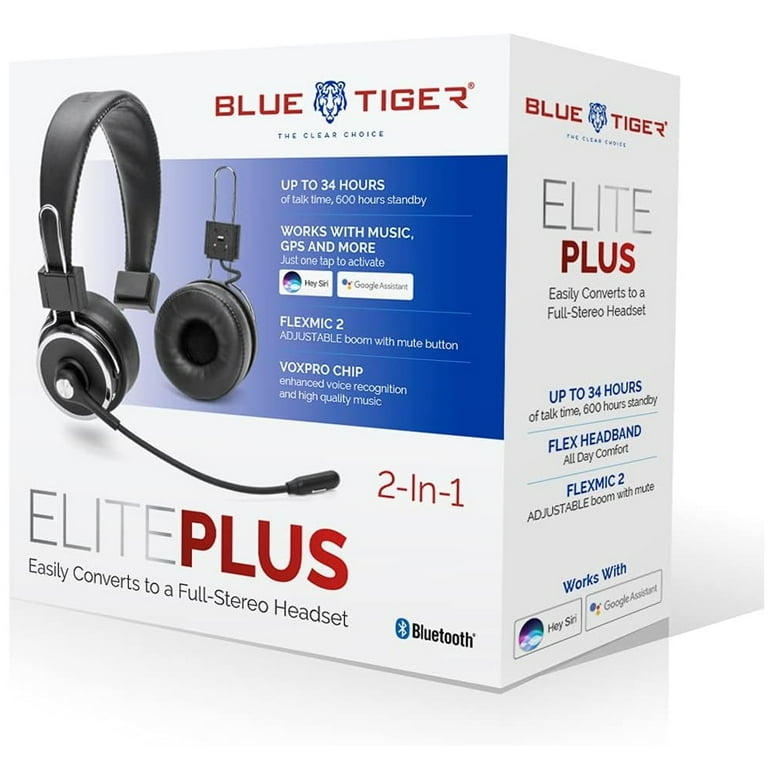 Blue Tiger 17 130395 Elite Plus Single Dual Ear Wireless Bluetooth Headset