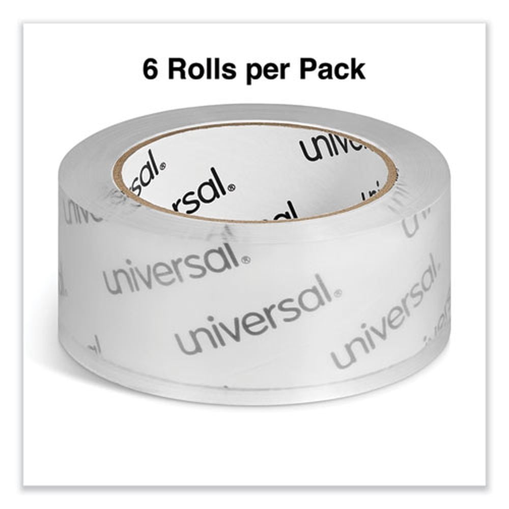 General-Purpose Acrylic Box Sealing Tape, 1.88" x 110yds, 3" Core, Clear, 6/Pack -UNV63120