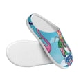 thumbnail image 3 of Haiem Beach Flamingo Trio Print Women's Fuzzy Memory Foam House Slipper Cozy Home Footwear Non-slip Winter Slippers-39/40, 3 of 7