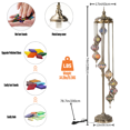 thumbnail image 3 of Turkish Floor Lamp,  Turkish Moroccan Light，Traditional Turkish Art ，Upgraded 9 Globe Mosaic Design, 74in High, Includes Bulbs, for Home Decor  Lounge Ambiance, 3 of 7