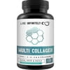 Live Infinitely Multi Collagen Capsules Grass-Fed Type I, II, III, V, X with Essential Amino Acids 120 Count