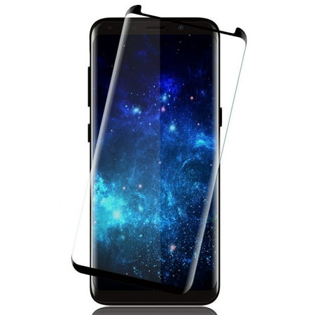 Galaxy S8 Tempered Glass, Full Size 3D Curved Hard Screen Guard Protector Crack Saver for Samsung Galaxy S8,