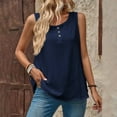 thumbnail image 2 of Uooqdmx Linen Tank Tops for Women, Gauze Shirts for Women, Plain Tank Tops for Women, Loose Fitting Tank Tops for Women, Sleeveless Tunic Tops for Women, Navy XL, 2 of 7