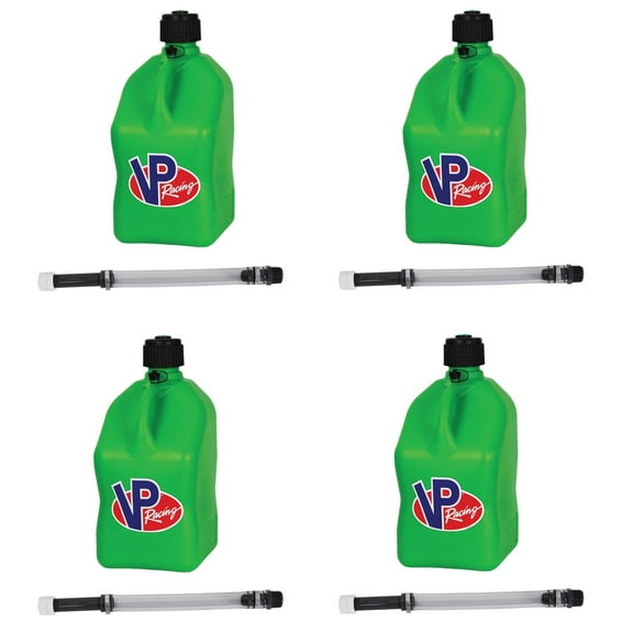 VP Racing Fuels 5.5 Gallon Utility Jugs with Deluxe Hoses, Green (4 Pack)