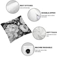 thumbnail image 4 of Acheng Throw Pillow Cover Black and White with Floral Bouquet of Roses Daisy Blue Wild Flowers in Vintage Style Watercolor Decorative Pillow Case Home Decor Square Pillowcase,2 Pcs White, 4 of 6