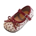 thumbnail image 3 of Viluyesy Girls Spring Summer Flat Leather Shoes - Soft Sole Lace Princess Dress Shoes For Big Kids Red Size 8, 3 of 10