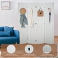 thumbnail image 6 of Fionafurn 4-Panel Room Divider Pegboard Display Folding Wood Portable Freestanding, Wall Organizer 67" (Aged White), 6 of 10