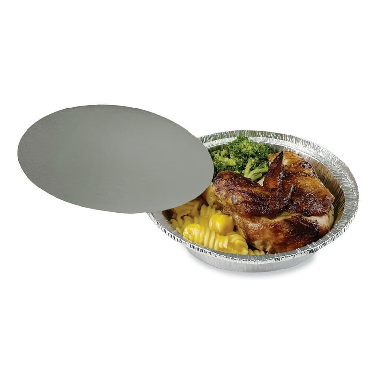 Round Aluminum To-Go Containers with Lid, 24 oz, 7 Round Aluminum To-Go Containers with Lid, 24 oz, 7