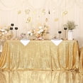 thumbnail image 1 of SquarePie Sequin Tablecloth 90 x 132 Inch Gold Sparkly Table Cloth for Wedding Party, 1 of 4