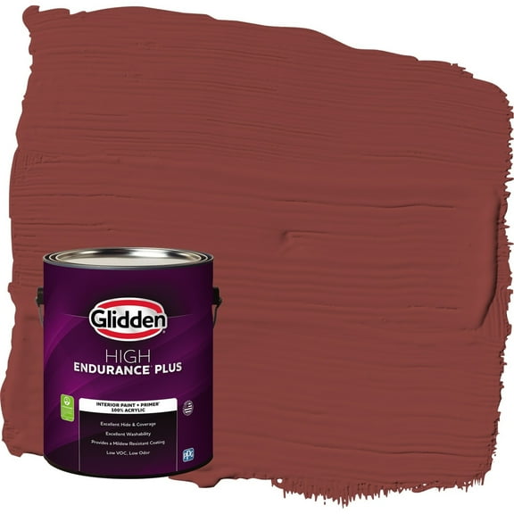 Glidden HEP Brick Dust / Red Semi-Gloss Interior Paint with Primer, 1 Gallon