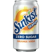Sunkist Zero Sugar Orange Soda Pop, 12 fl oz, 12 Pack Cans
