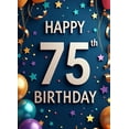 thumbnail image 5 of LUUFILx 75th Birthday Celebration Banner Polyester Background Decoration for Party Supplies Backdrop Photography Props Happy Birthday Decors, 5 of 9