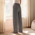 thumbnail image 7 of KICILVS Pajama Pants Women High Waist Soft Fleece Checkered Pants Cozy Wide Leg Lounge Trouser for Winter Sleepwear and Relaxing Black, 7 of 7