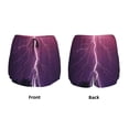 thumbnail image 5 of Lsque Thunderstorm Violet Purple Printed Women's Running Shorts with Liner Pockets,Elastic Quick Dry Workout Athletic Gym Yoga Shorts,Womens High Waist Shorts-, 5 of 9
