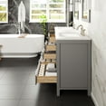 thumbnail image 6 of Eviva Aberdeen 84"W x 22"D Gray Double Sink Bathroom Vanity with White Carrara Quartz Vanity Top and Rectangular Undermount Sinks, 6 of 8