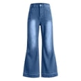 thumbnail image 5 of Wide Leg Jeans Woman 2026 Trendy Washed Blue Flared Bootcut Denim Pants with Pockets Palazzo Jeans Streetwear, 5 of 7