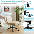 thumbnail image 3 of Sesslife Armless Cross-Legged Office Chair with Caster, Modern Adjustable Swivel Leather Computer Task Chair with Reclining, Comfy Upholstered Home Office Desk Chair for Office Home Bedroom, Beige, 3 of 8