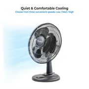 Comfort Zone 16 Oscillating Table Fan with Adjustable Tilt, Black