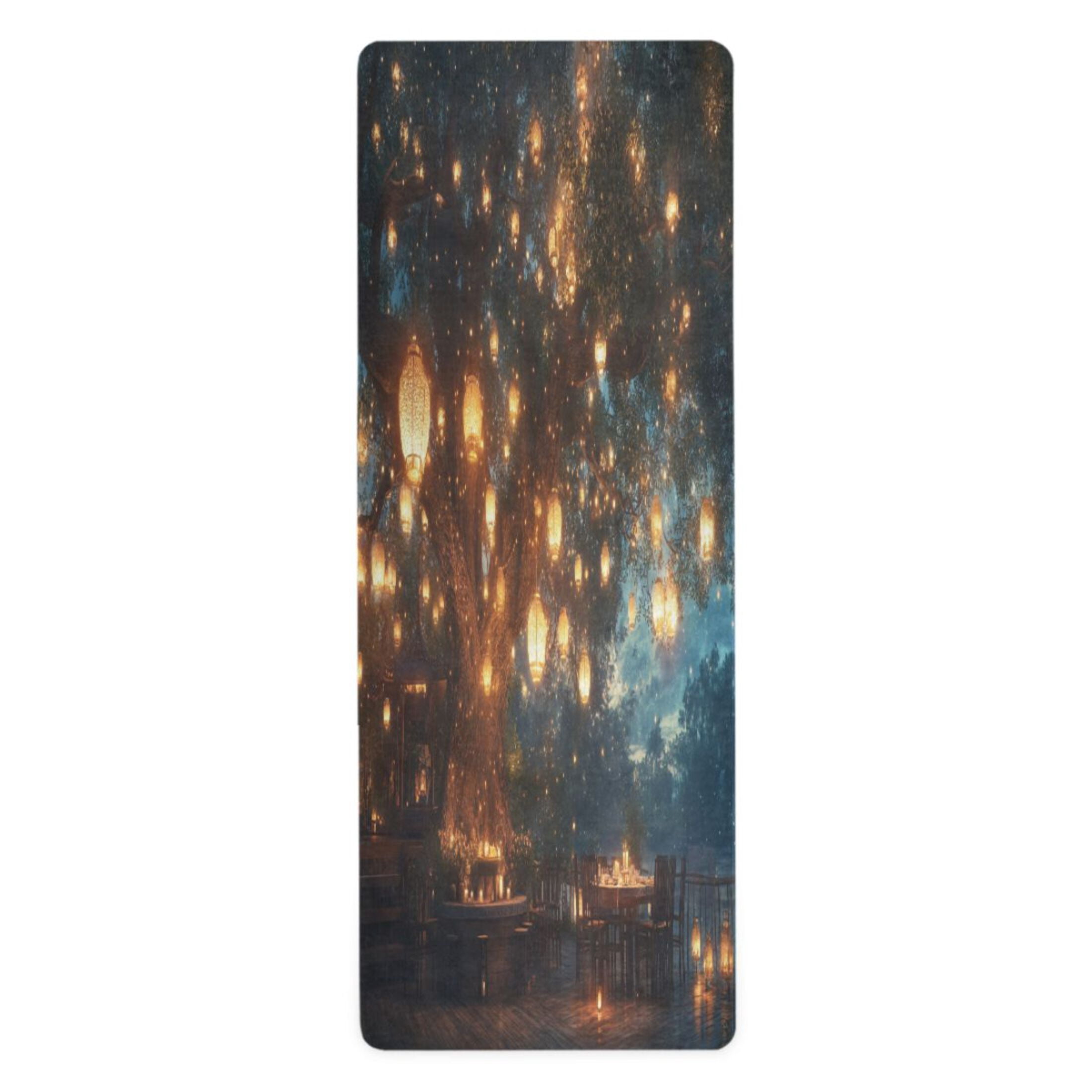 BZSMCE Yoga Mat Women Tree with Hanging Lanterns Evening Fitness Mat