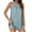 Blue, variant on BangWanChi Womens Tank Tops Multipack Women's V-neck Hollow Hole Sleeveless Pleated Top V-neck