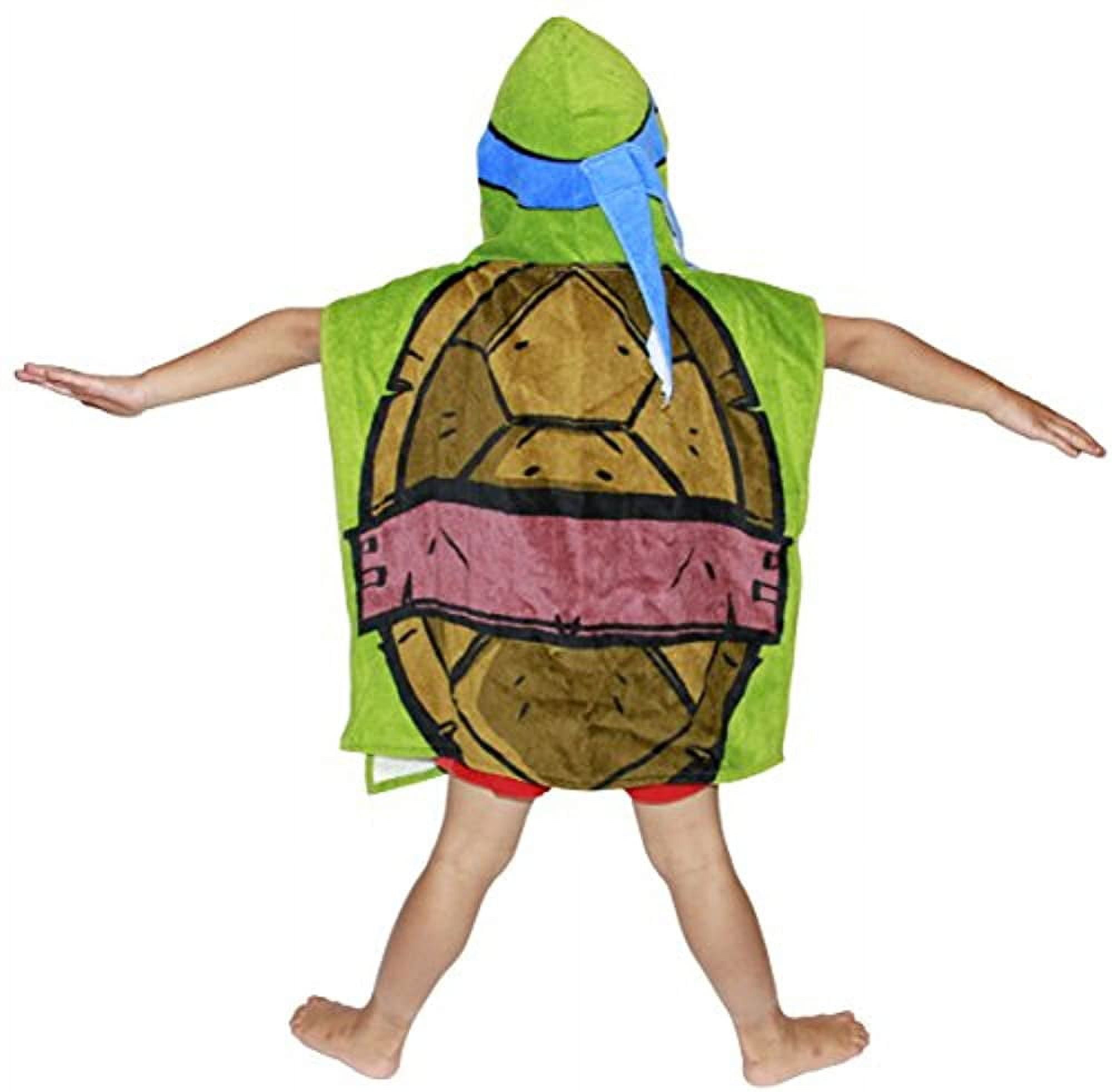 Asciugamano Con Cappuccio Tartarughe Ninja - 100% Cotone, Poncho Spiaggia, 125x75cm