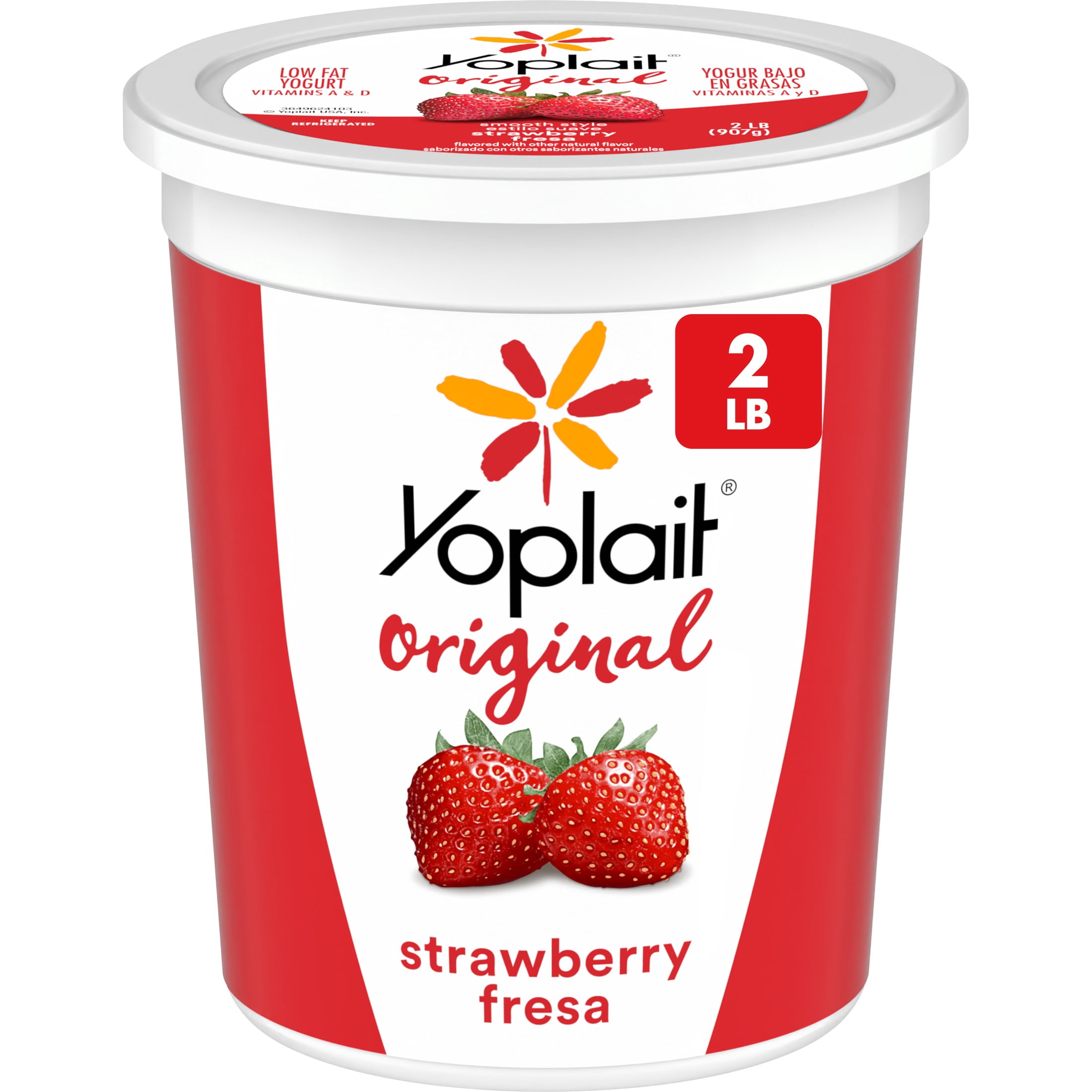 Yoplait Original Smooth Style Strawberry Banana Low Fat Yogurt Tub