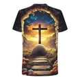 thumbnail image 4 of COSFO Easter Mens T Shirts Cross Short Sleeve Graphic Tees Loose Fit Casual Pullover Workout Crew Neck Tops, 4 of 5