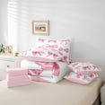thumbnail image 5 of Feelyou Cartoon Pink Bowknot Bedding Comforter Set 7pcs, Girly Cute Bow King Bedding Sets, Dreamy Princess Theme Reversible Bed Sheets, Microfiber Bedroom Decor, 5 of 7