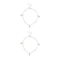 thumbnail image 3 of Minnieouse Tobillera para niñas, cadena de pie de estilo Simple, pulseras de tobillo, accesorio de moda, cadenas de pies para decoración de plata perla 2piezas, 3 of 6