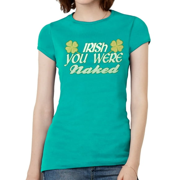 Mujeres irlandeses estabas desnuda camiseta de manga corta - Teal - Medium Gravity Trading Camiseta de manga corta
