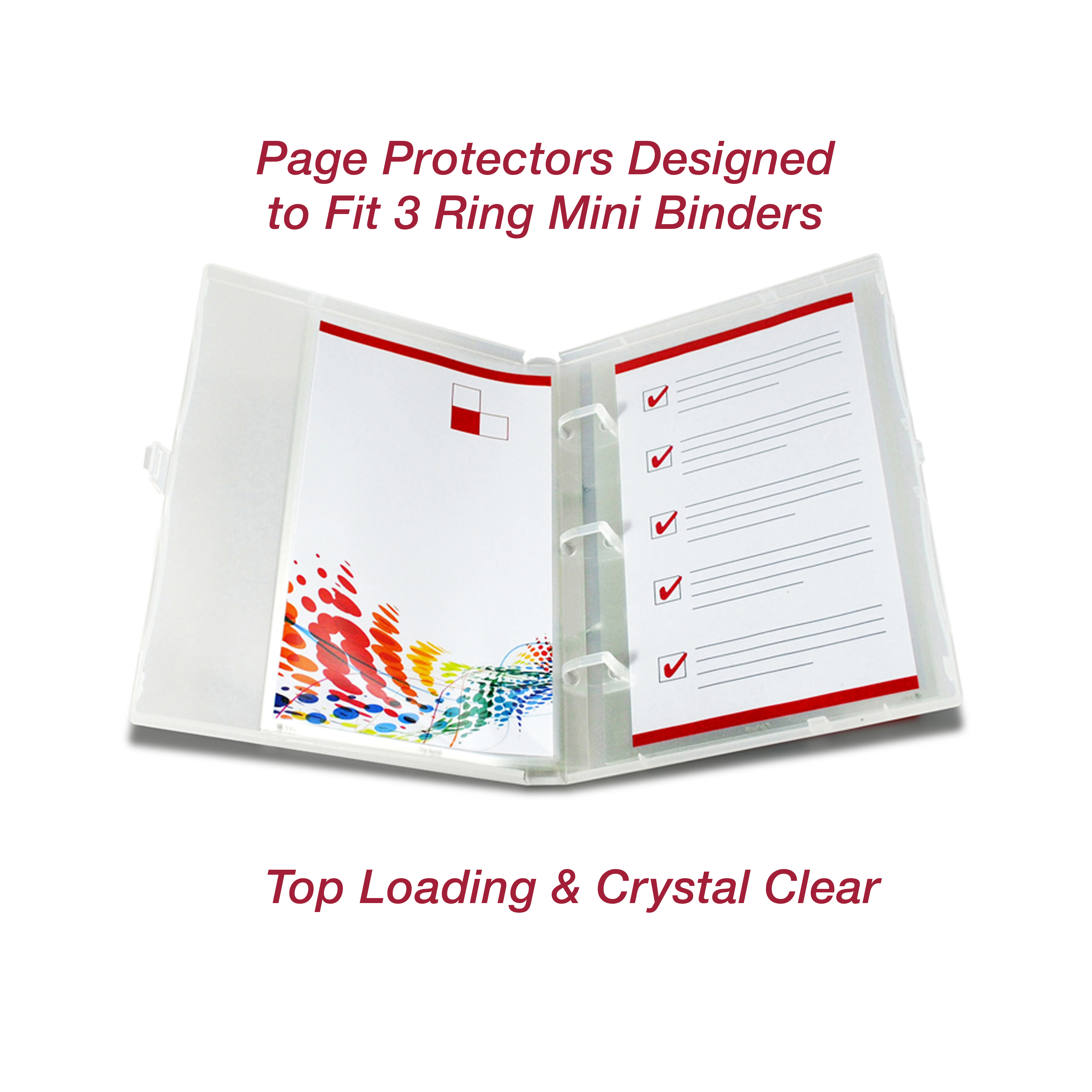 EnvyPak Clear Mini A5 Binder Page Protector - Box of 100 - Made in USA