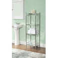 thumbnail image 2 of Linon Pinnacle Chrome and Glass Shelf, Four Spacious Shelves, 2 of 11