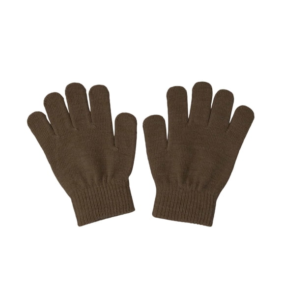 Krdevn Kids Solid Knit Gloves Stretch Thermal Full Finger Toddler Winter Gloves Size:4-8 Years
