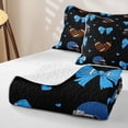 thumbnail image 4 of Erosebridal Blue Bow Knot Bed Spread Queen for Boys Girls,Teens Sport Football Queen Coverlet Set, 4 of 7