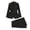 Black, variant on Women Two-Piece Suit Spring Autumn Long Sleeves Lapel Collar Blazer Jacket Wide Leg Pants Work Office Business Casual Outfits Pantsuit
