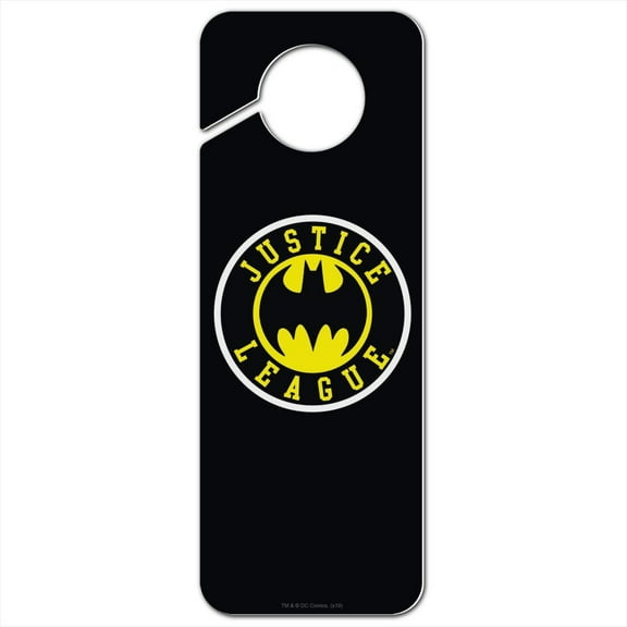 Justice League Batman Athletic Logo Plastic Door Knob Hanger Sign