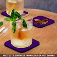 thumbnail image 3 of 3dRose, Large Gold Fleur de lis on a dark purple background , Set of 4 Coasters - Soft, 3 of 7