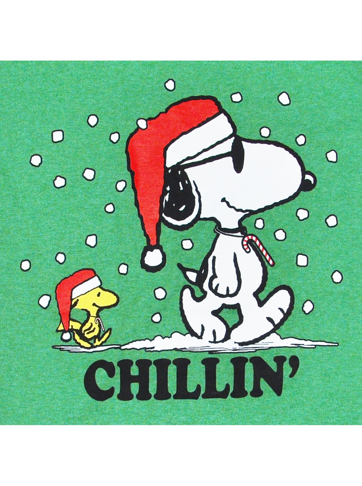 Peanuts Men's Snoopy Santa &amp; Woodstock Chillin' Christmas T-Shirt