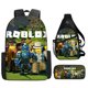 thumbnail image 3 of Conjunto de tres piezas de ROBLOX Roblox My Virtual World, mochila escolar para estudiantes de primaria y secundaria, estuche para lápices, 3 of 4